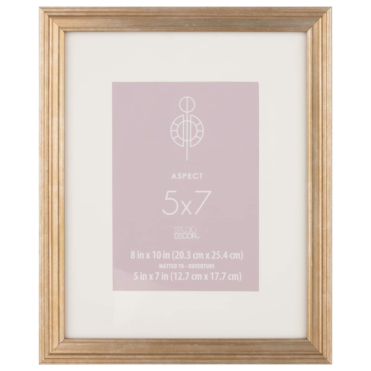 Aspect 5" x 7" Gold Narrow with Mat Frame by Studio Décor®